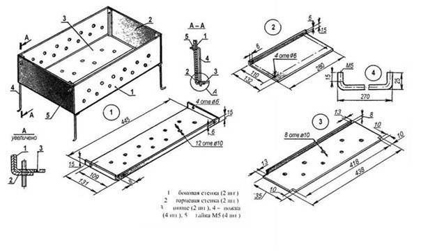 мангал из профильной трубы своими руками